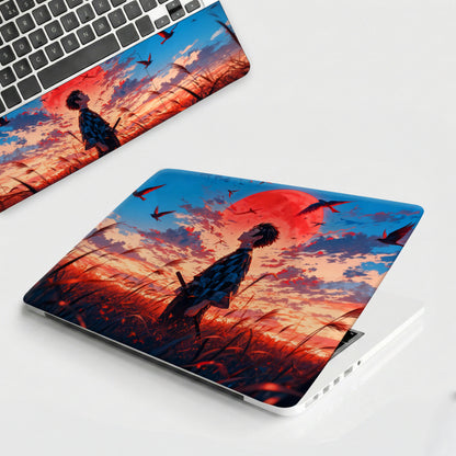 Demon Slayer Sunset Cinematic Anime Landscape Laptop Skin