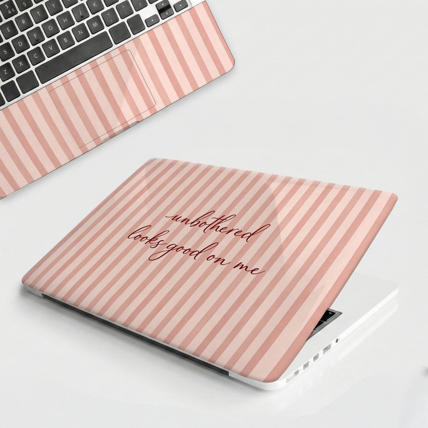 Unbothered Minimalist Pastel Pink Laptop Skin