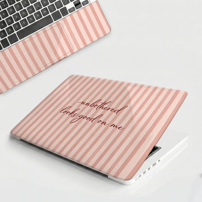 Unbothered Minimalist Pastel Pink Laptop Skin