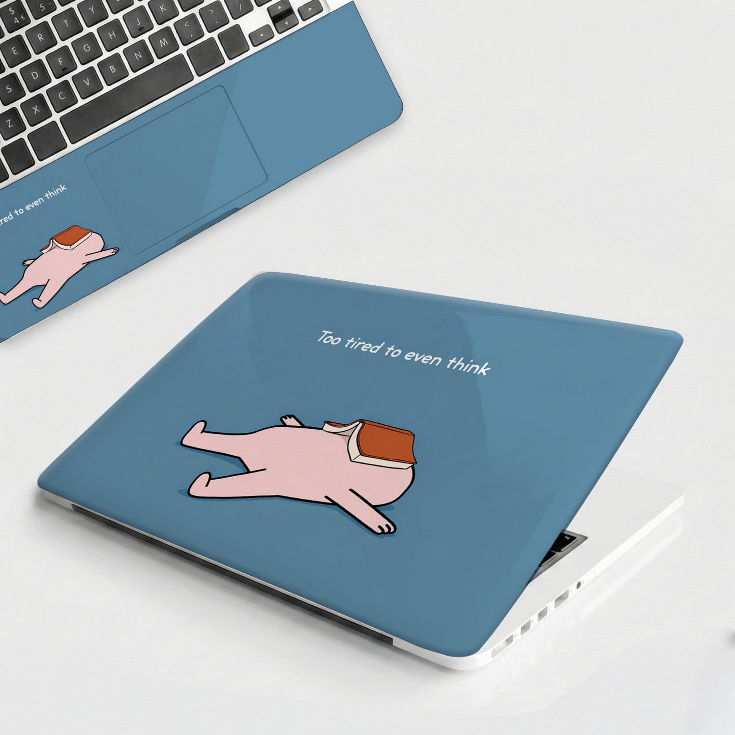 Too Tired to Think Humorous Graphic Laptop Skin