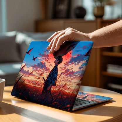 Demon Slayer Sunset Cinematic Anime Landscape Laptop Skin