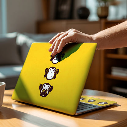 Muted Monkeys Yellow Vinyl Laptop Skin