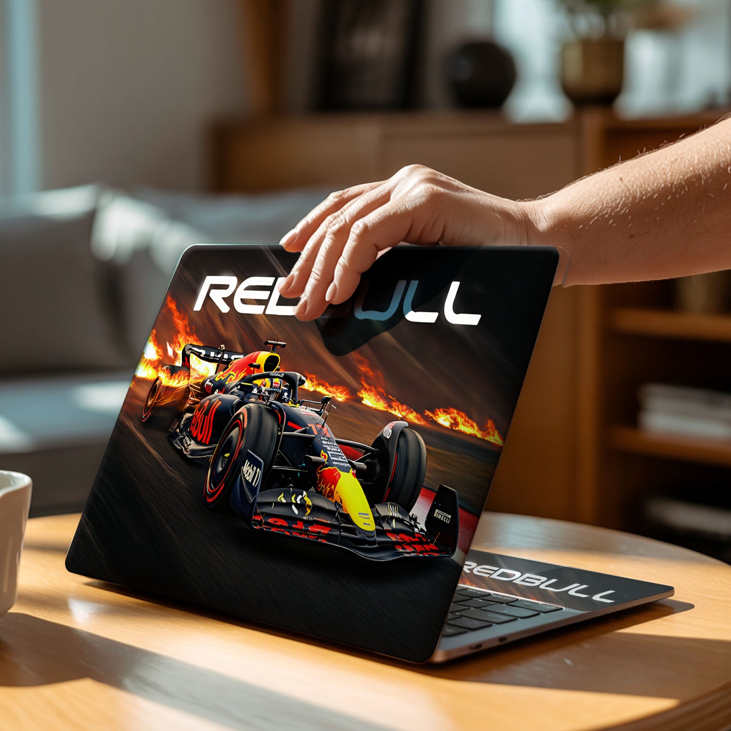 Red Bull Racing Flames Laptop Skin