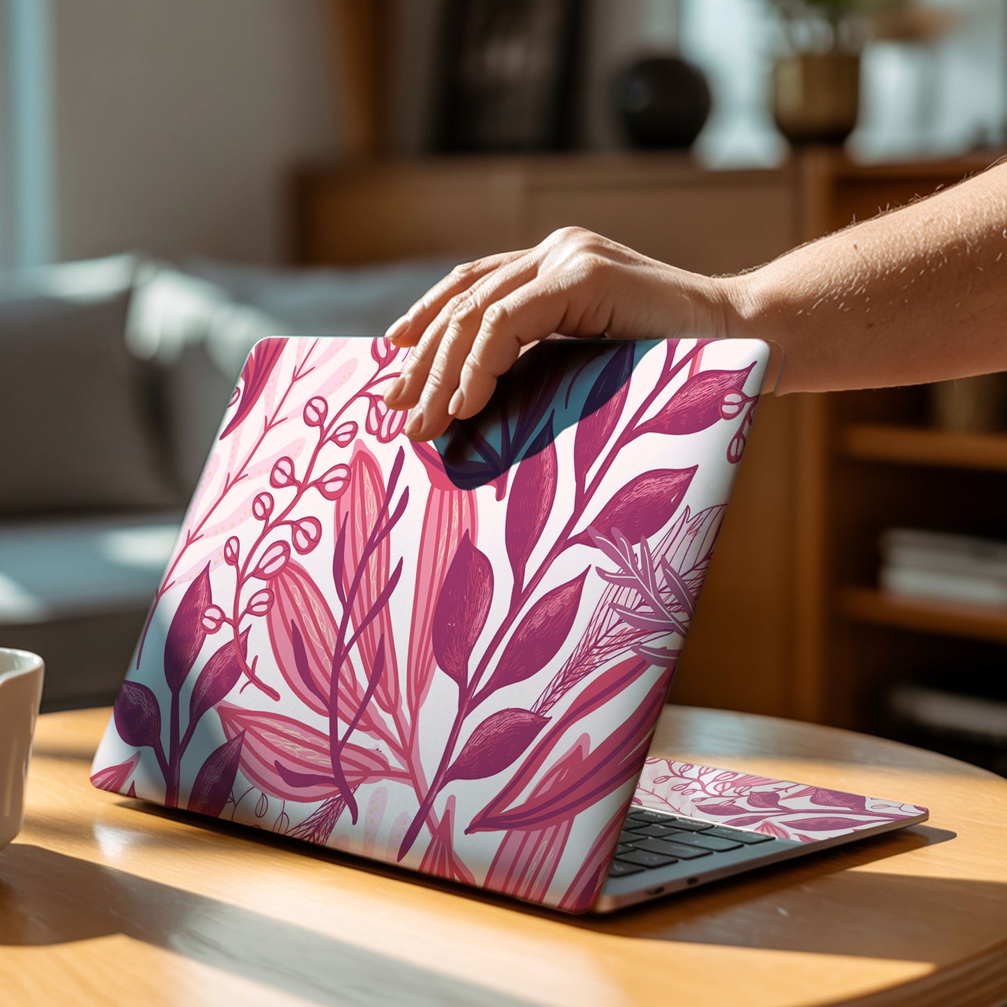 Pink Botanical Laptop Skin