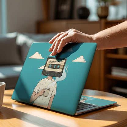 Lo-Fi Cassette Head & Coffee Premium Laptop Skin