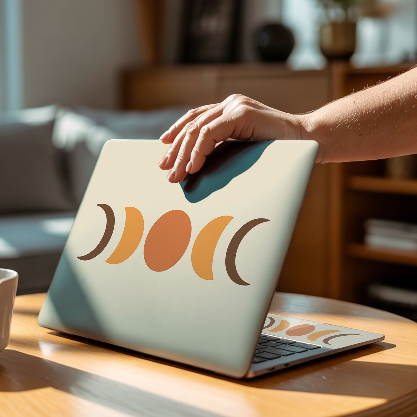 Abstract Crescent Moon Vinyl Laptop Skin