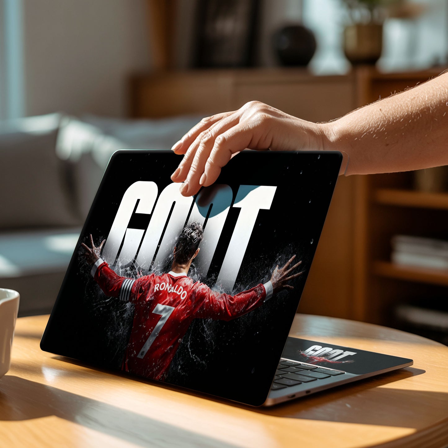 CR7 GOAT Celebration Aesthetic Football Laptop Skin