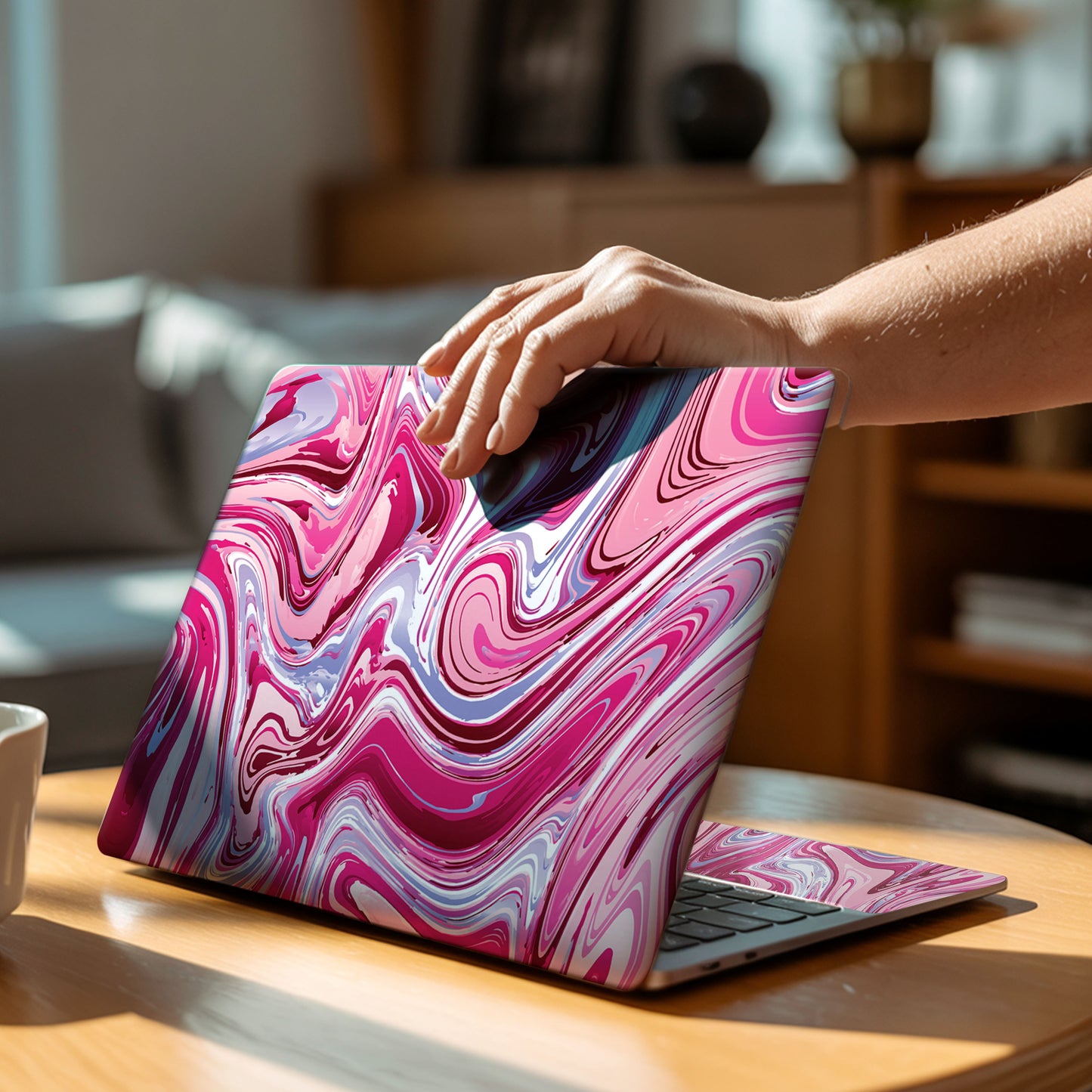 Retro Marble Swirl Artistic Laptop Skin