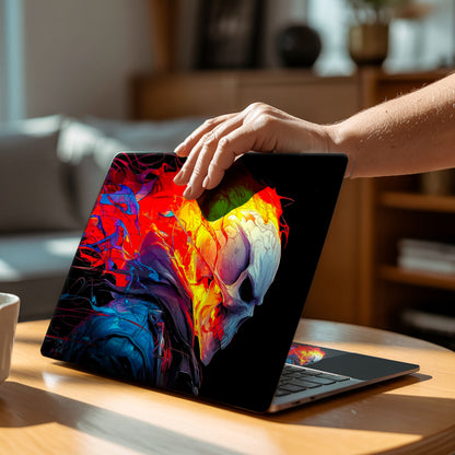 Hellfire Skull Neon Abstract Aesthetic Laptop Skin