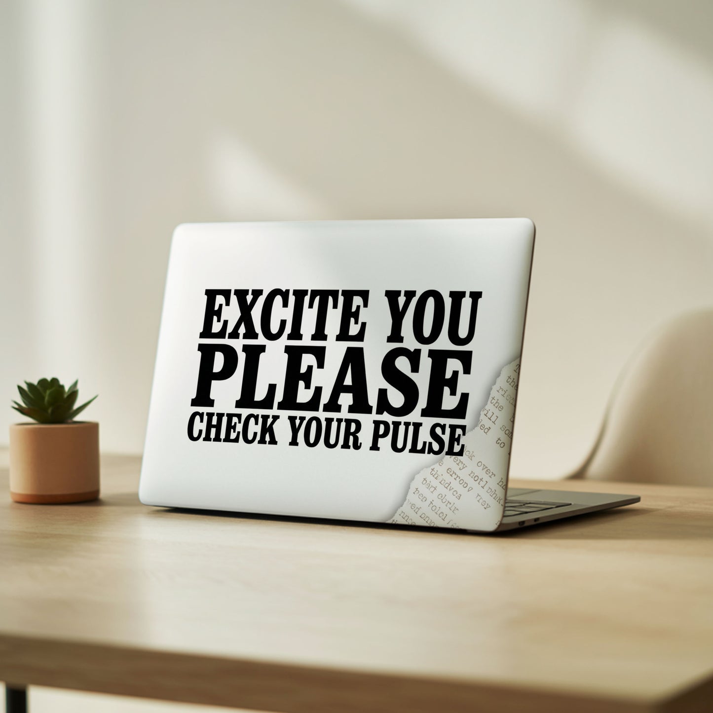 Excite You Please Bold Typography Laptop Skin