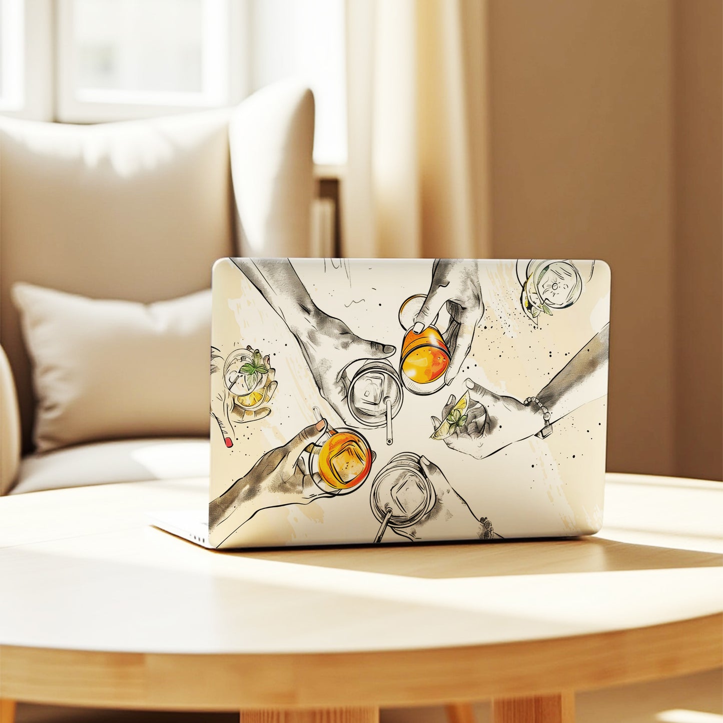 Summer Toast Watercolor Illustration Laptop Skin