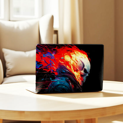 Hellfire Skull Neon Abstract Aesthetic Laptop Skin
