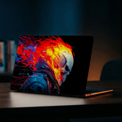 Hellfire Skull Neon Abstract Aesthetic Laptop Skin