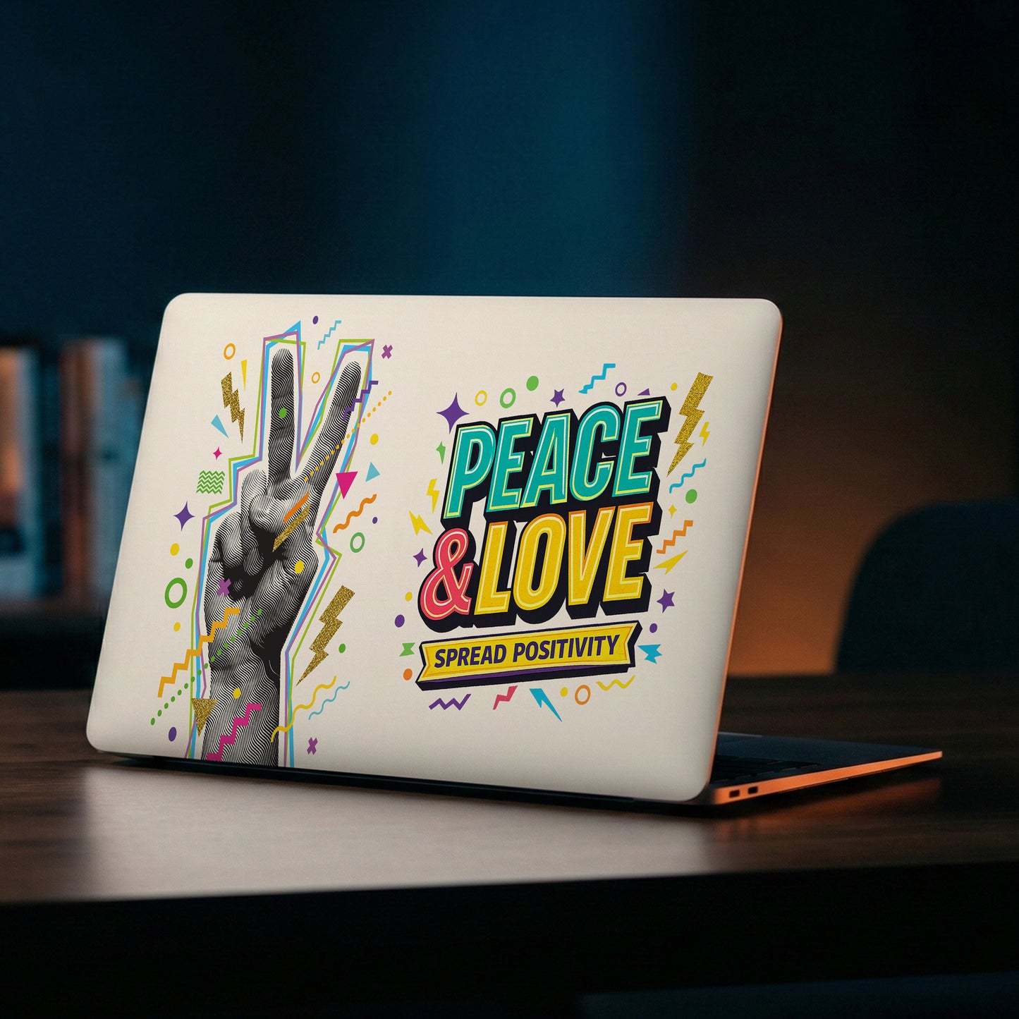 Peace & Love Retro Pop Laptop Skin