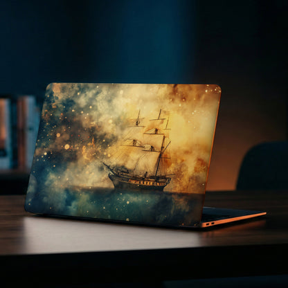 Cosmic Voyage Vintage Ship Laptop Skin
