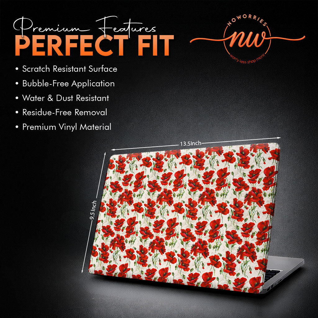 Red Blossom Laptop Skin