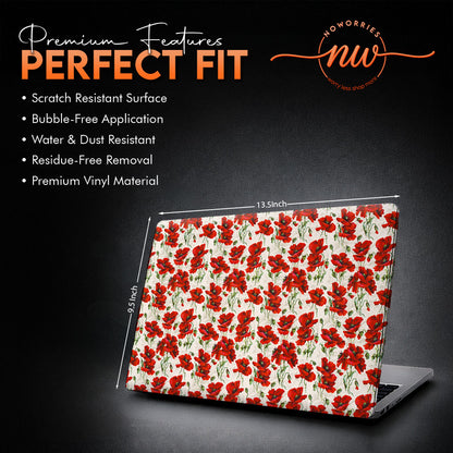 Red Blossom Laptop Skin