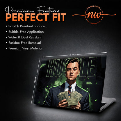 Hustle & Cash Neon Green Motivation Aesthetic Laptop Skin
