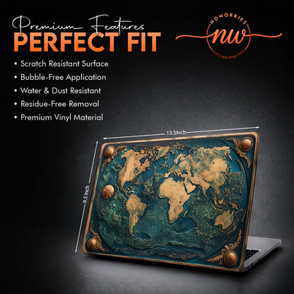 Explore the World Mountain Stamp Laptop Skin