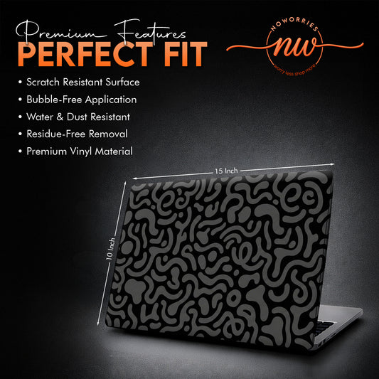 Black & Grey Doodle Maze Minimalist Laptop Skin