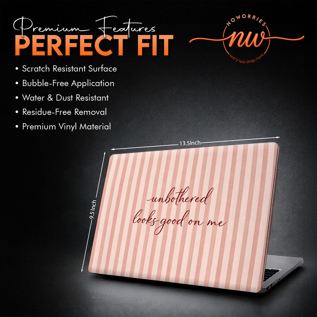 Unbothered Minimalist Pastel Pink Laptop Skin