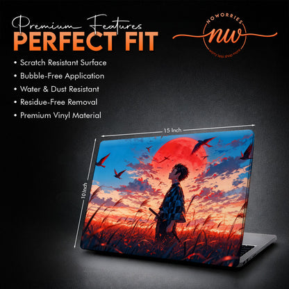 Demon Slayer Sunset Cinematic Anime Landscape Laptop Skin