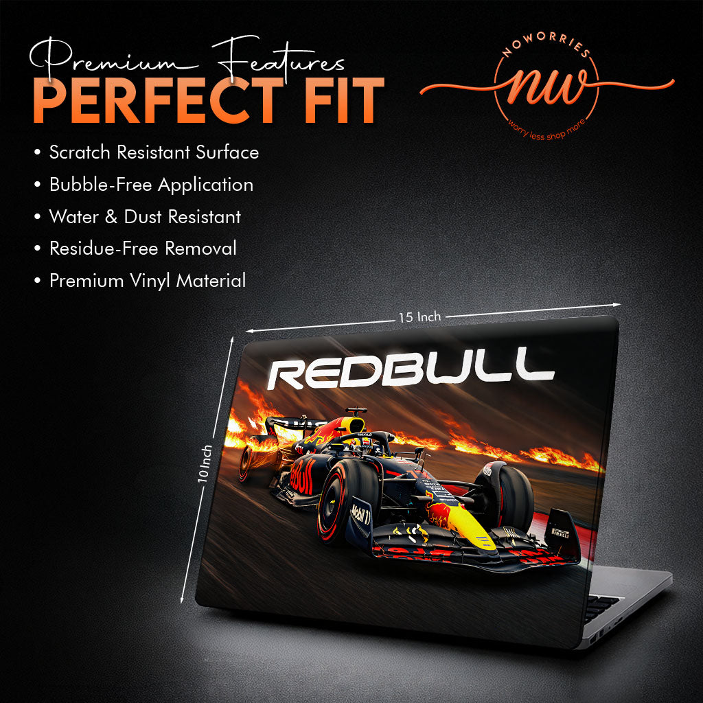 Red Bull Racing Flames Laptop Skin