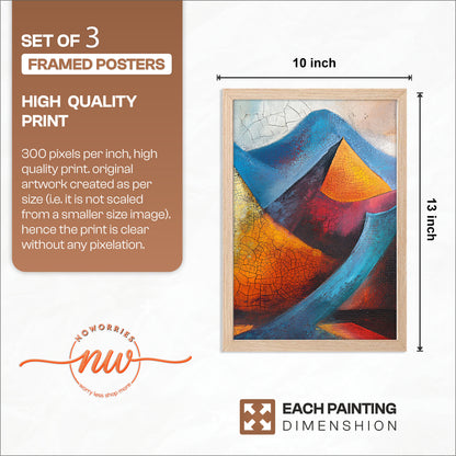 Abstract Peaks Wall Art Set of 3