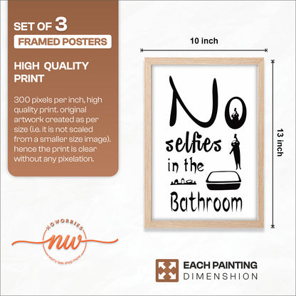 Humorous Toilet Rules Wall Art Set of 3