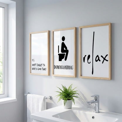 Relax Bathroom Quotes Wall Frames Set of 3
