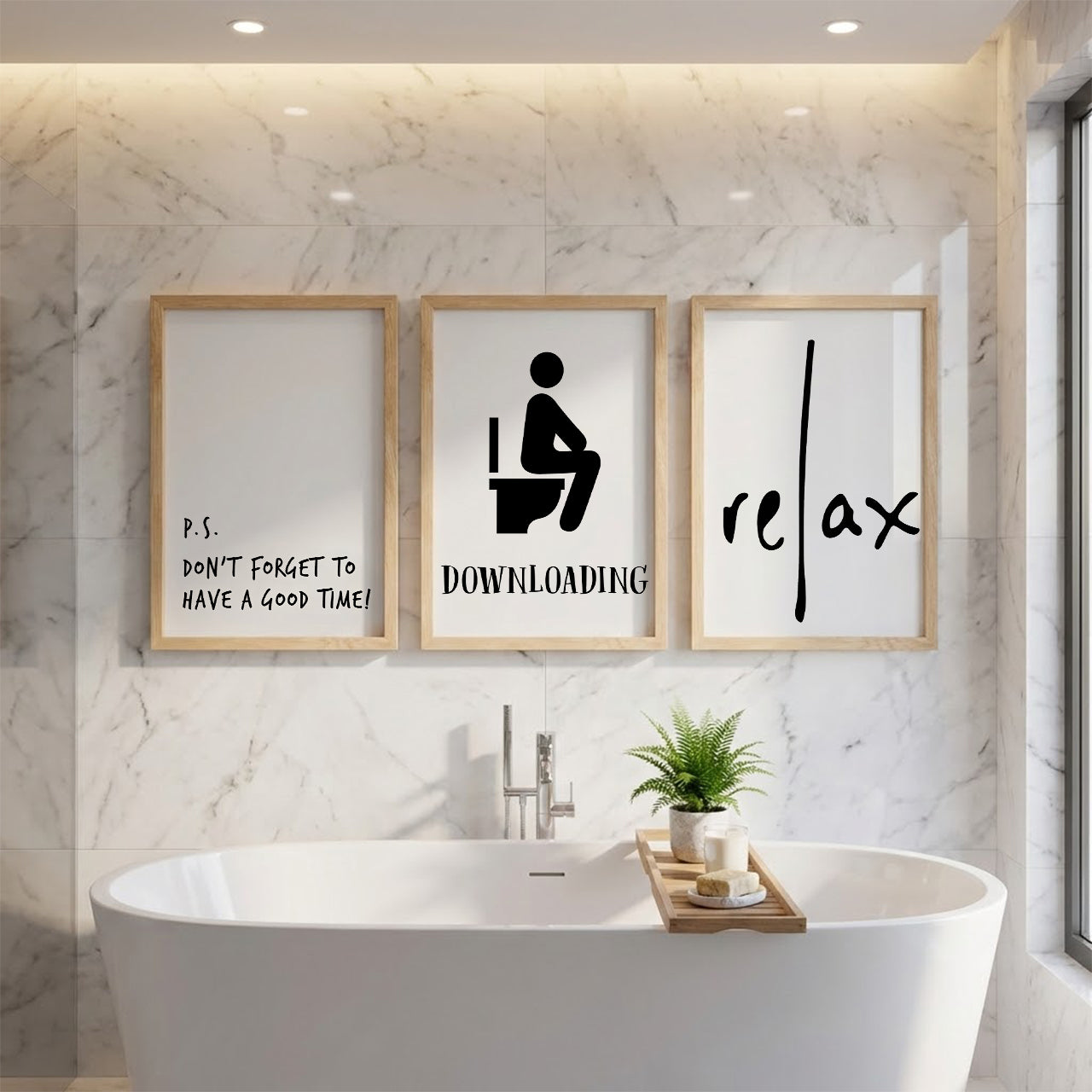 Relax Bathroom Quotes Wall Frames Set of 3