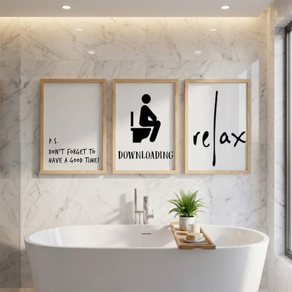 Relax Bathroom Quotes Wall Frames Set of 3