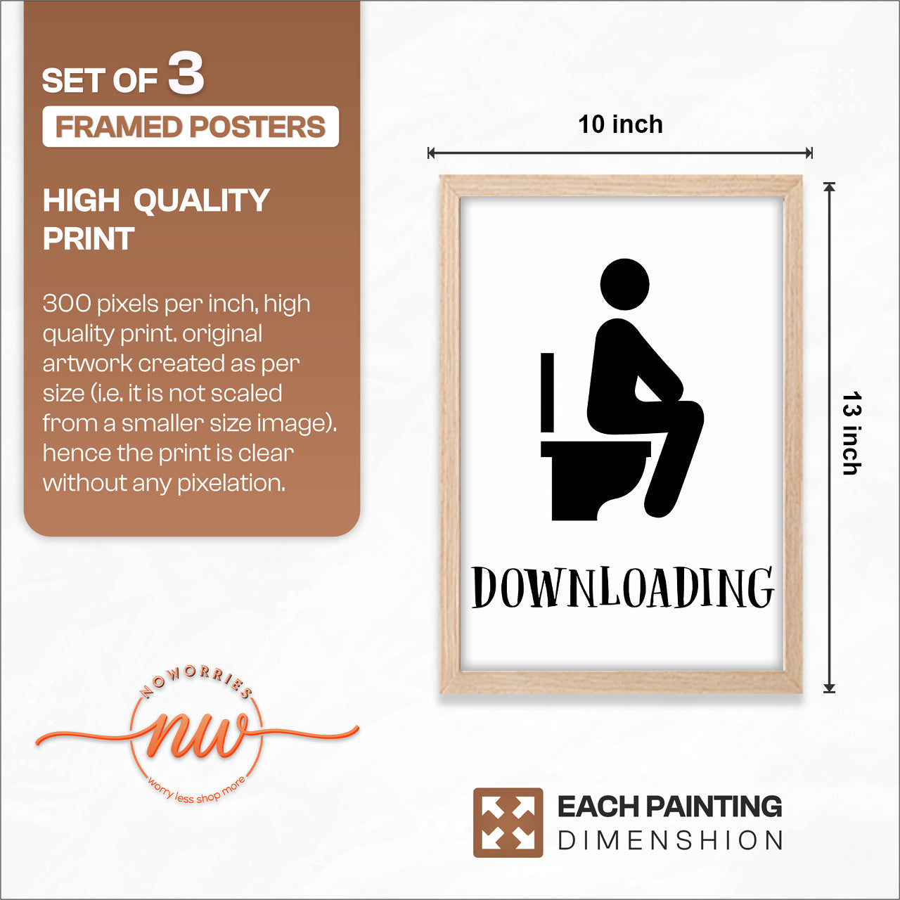 Relax Bathroom Quotes Wall Frames Set of 3