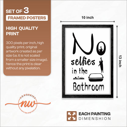 Humorous Toilet Rules Wall Art Set of 3