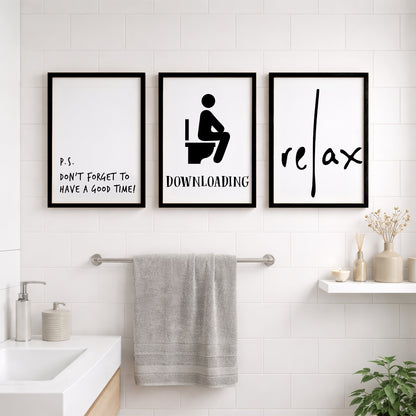 Relax Bathroom Quotes Wall Frames Set of 3