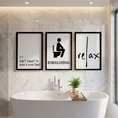 Relax Bathroom Quotes Wall Frames Set of 3