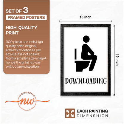 Relax Bathroom Quotes Wall Frames Set of 3