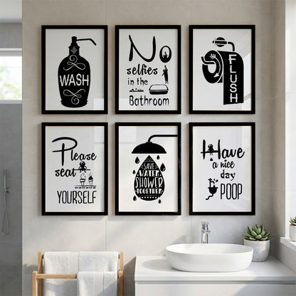 Bathroom Etiquette Wall Art Set of 6