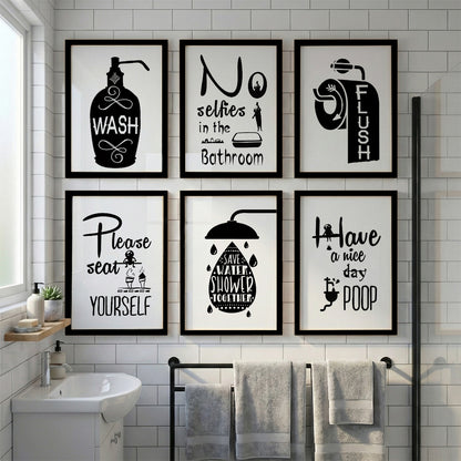 Bathroom Etiquette Wall Art Set of 6