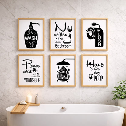Bathroom Etiquette Wall Art Set of 6