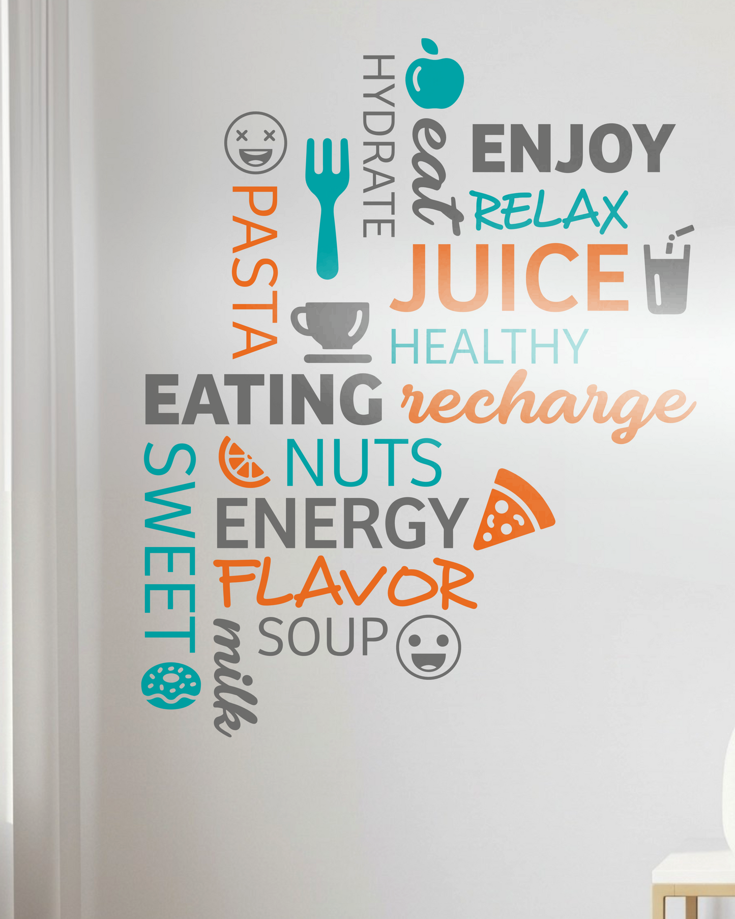 Healthy Eating Word Cloud Wall Sticker