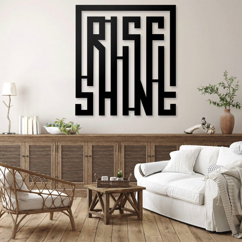 Rise & Shine Pinewood Wall Art