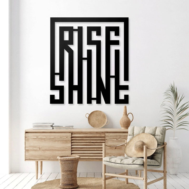 Rise & Shine Pinewood Wall Art