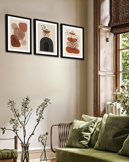 Boho Botanical Wall Art Set of 3