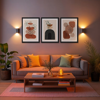 Boho Botanical Wall Art Set of 3