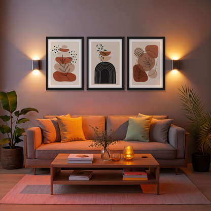 Terracotta Abstract Trio Wall Frame