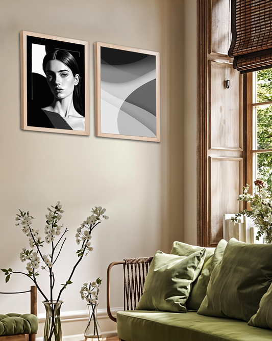 Monochrome Muse – Modern B&W Art Frame Set