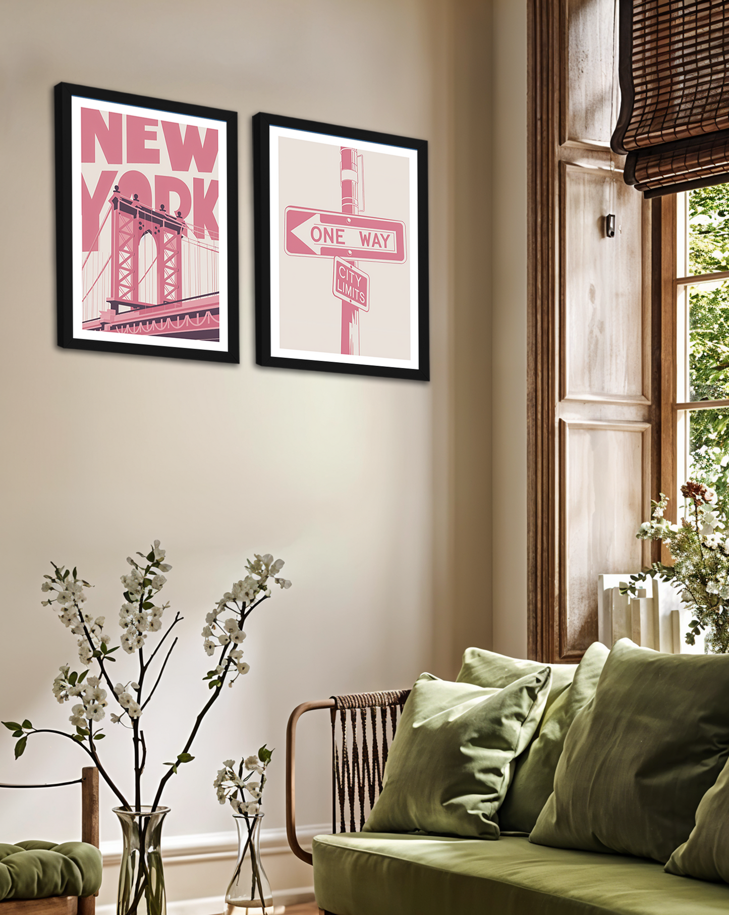 Pink Cityscape – New York Wall Art Set