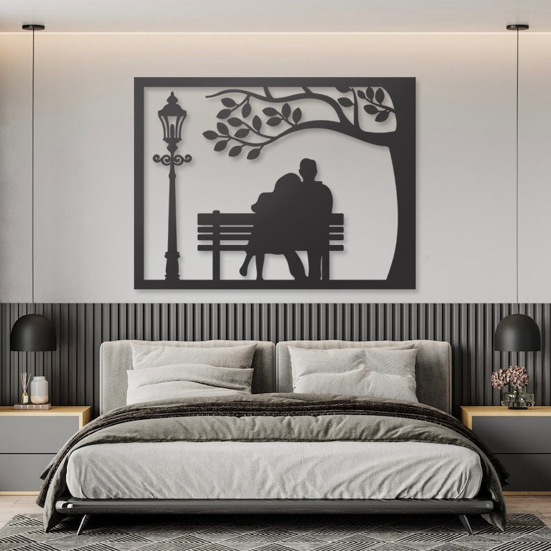 Romantic Couple Silhouette Wall Art