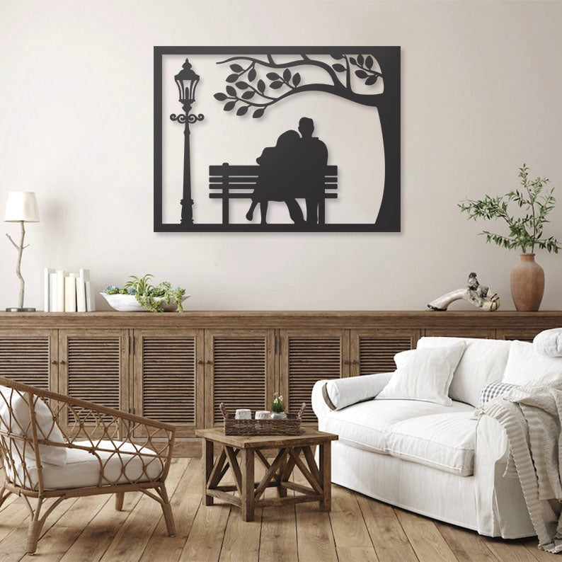 Romantic Couple Silhouette Wall Art